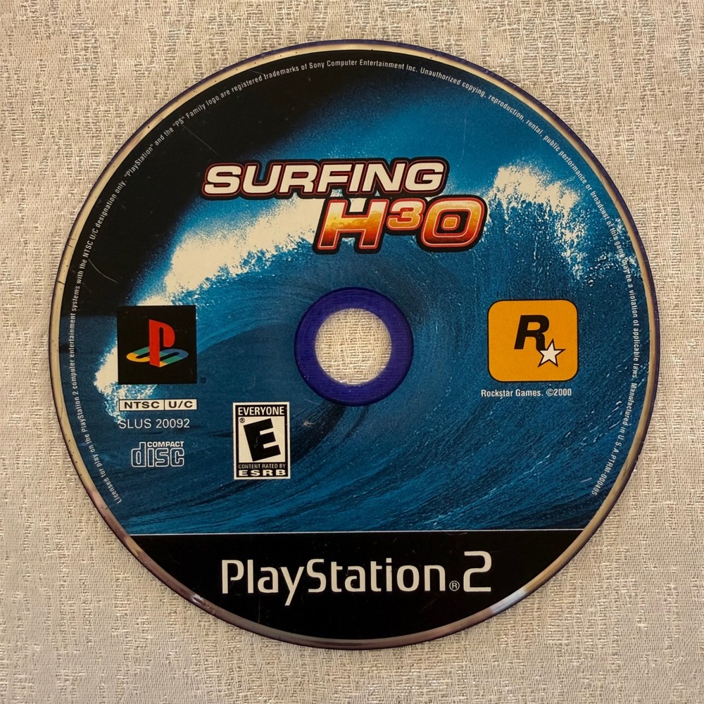 Surfing H3O Sony PlayStation 2 PS2 Game Disc Only Untested Rockstar Games